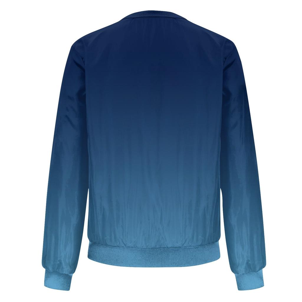 Jackets For Women Long Sleeve Lightweight Zip Up Cropped Gradient Print Outerwear Casual Quilted Jackets Whith Pockets