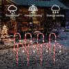 5/8PC Solar LED Candy Cane Light 8 Function Waterproof Suitable For Courtyard And Outdoor Party Christmas Decoration