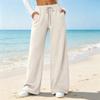 Women's Color Loose Fit Straight Leg Pants with Pockets Casual