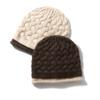 Cashmere Autumn and Winter New Style Women's High End Double Layered Color Blocking Knitted Warm and Fashionable Heavy Baotou Casual Hat