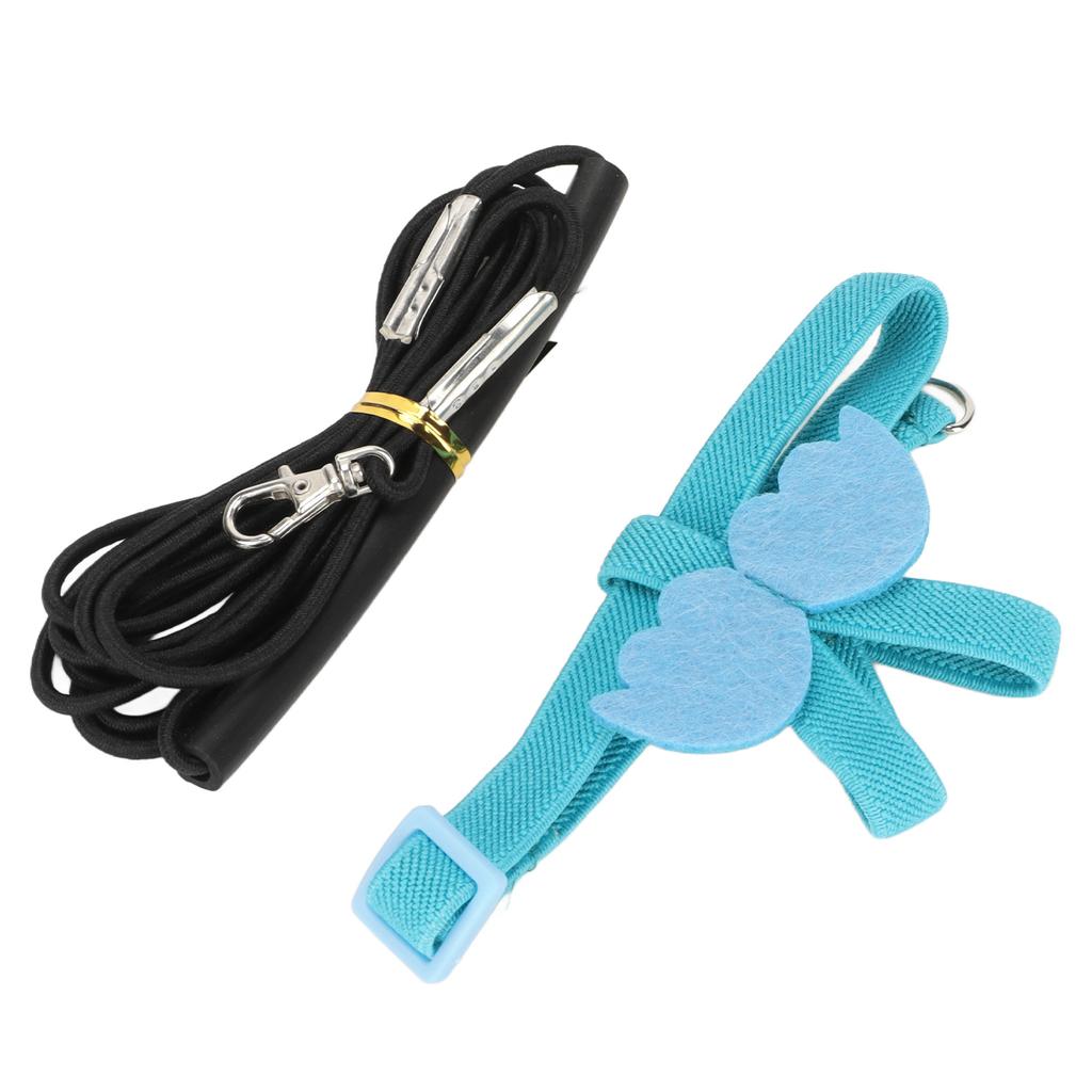 Bird Harness Leash Elastic Easy To Wear Adjustable Lightweight Portable Parrot Flying Leash Straps with Cute Wings L
