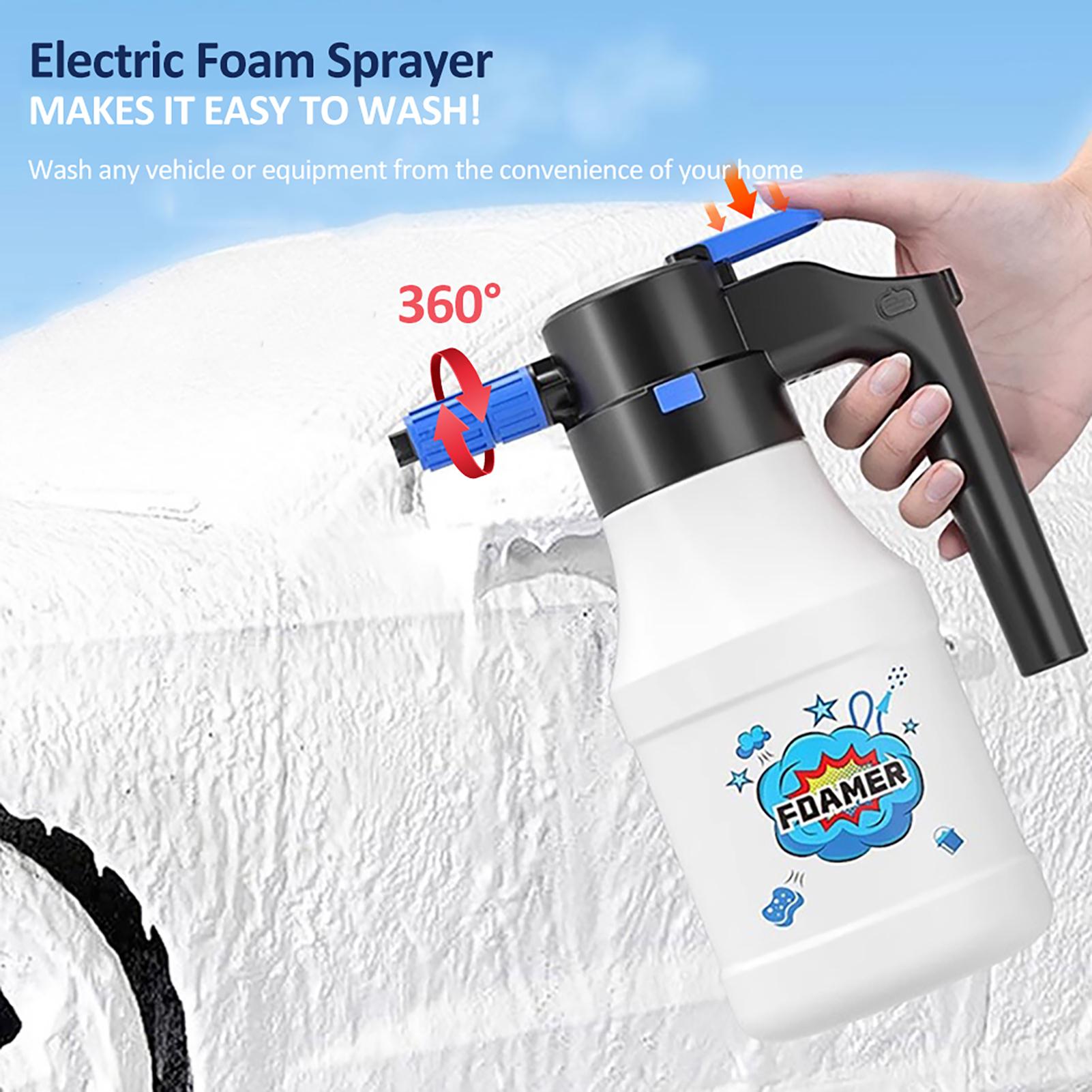 

1.5L Electric Car Foam Sprayer Electric Pressurized Foam Sprayer with USB Rechargeable 1800mAh Cordless Pump Foam белый