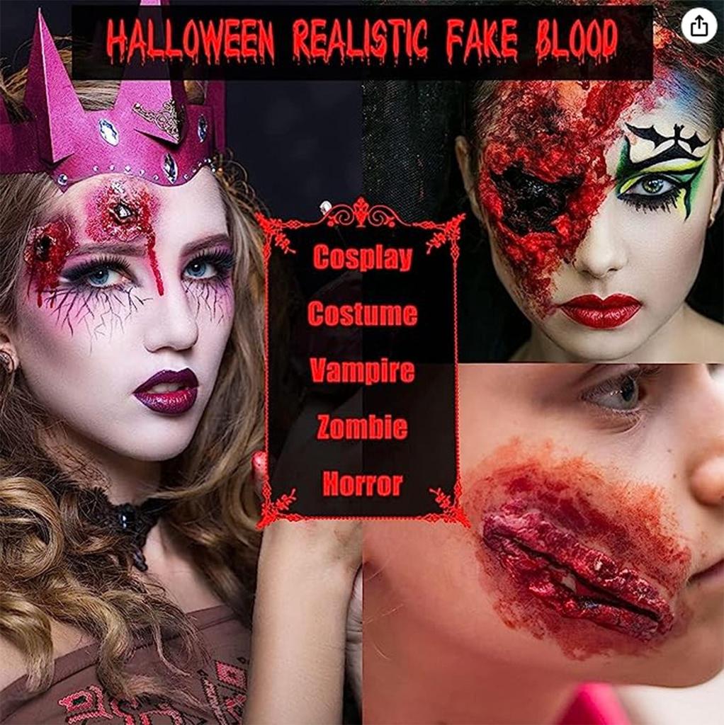 60ml Fake Blood Spray For Cosplay ,Blood Washable For Clothes And Face,Fale Blood Makeup