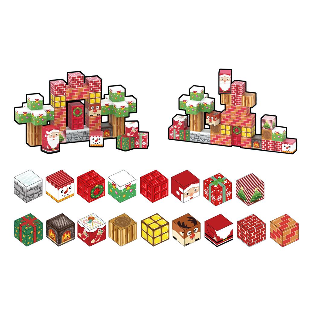Latest Magnetic Construction Blocks Mine Magnet World Playthings STEM Montessori Stacking Cubes Building Collection designed for Children Xmas Present