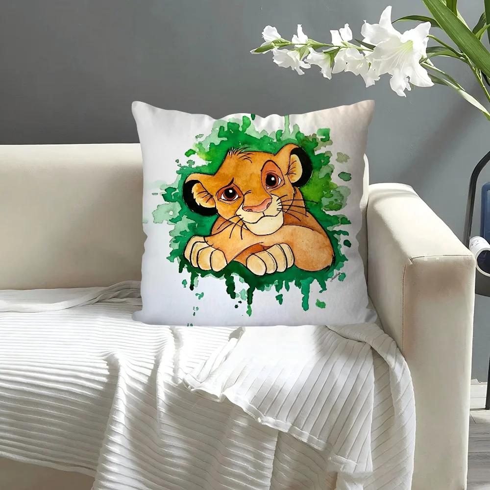 1PC Cartoon Simba lion king Pillow Case Sofa Decorative Home Double-sided Printing Short Plush Cute Cushion Cover