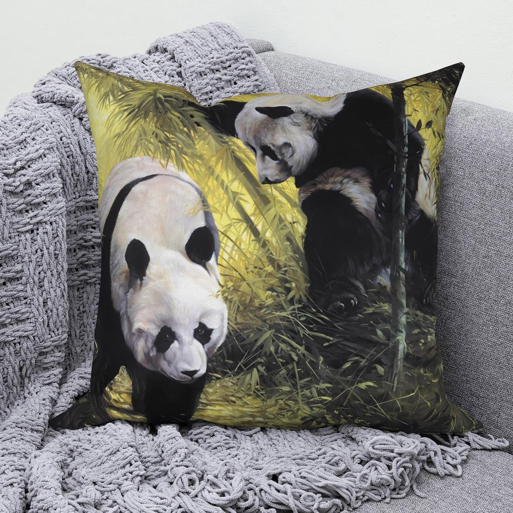 Cute Panda Animal Pattern Cushion Cover for Home Living Room Sofa Bedroom Decoration Square Pillow Cover