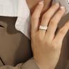 European Romantic Blue & White Enamel Open Ring