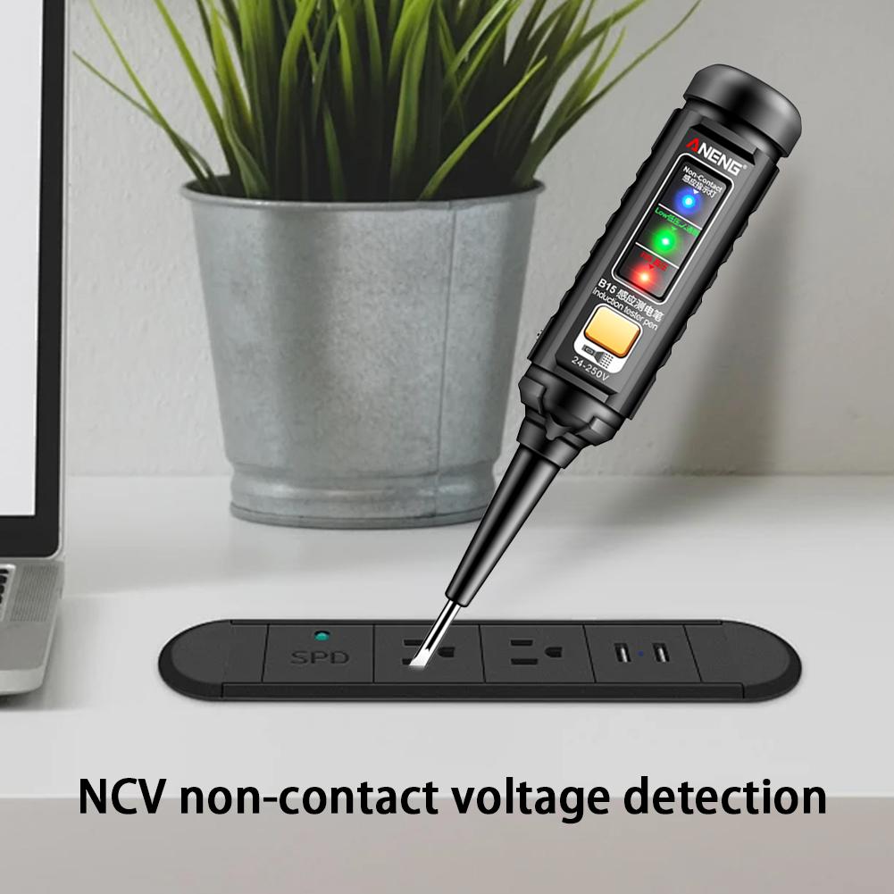 24-250V Professional AC Voltage Detection Pen Highlight Color Light Electrician Screwdriver NCV Electricity Pen Electrical Tools