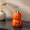 Functional Halloween Home Decor Grimace Pumpkin Soap Dispenser Bottle Lotion Pump Bathroom Refillable Container for Liquid And Body Wash Vinyl Holder