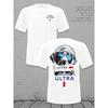 חולצת טי גברית רפויה עם צווארון עגול - Michelob Ultra כלב מגניב (משקפי שמש וכובע) ענב