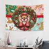 Christmas Knit Heart Pattern Tapestry Bedroom Decoration Wall Hanging Blanket Tapestry Cool Stuff For Room