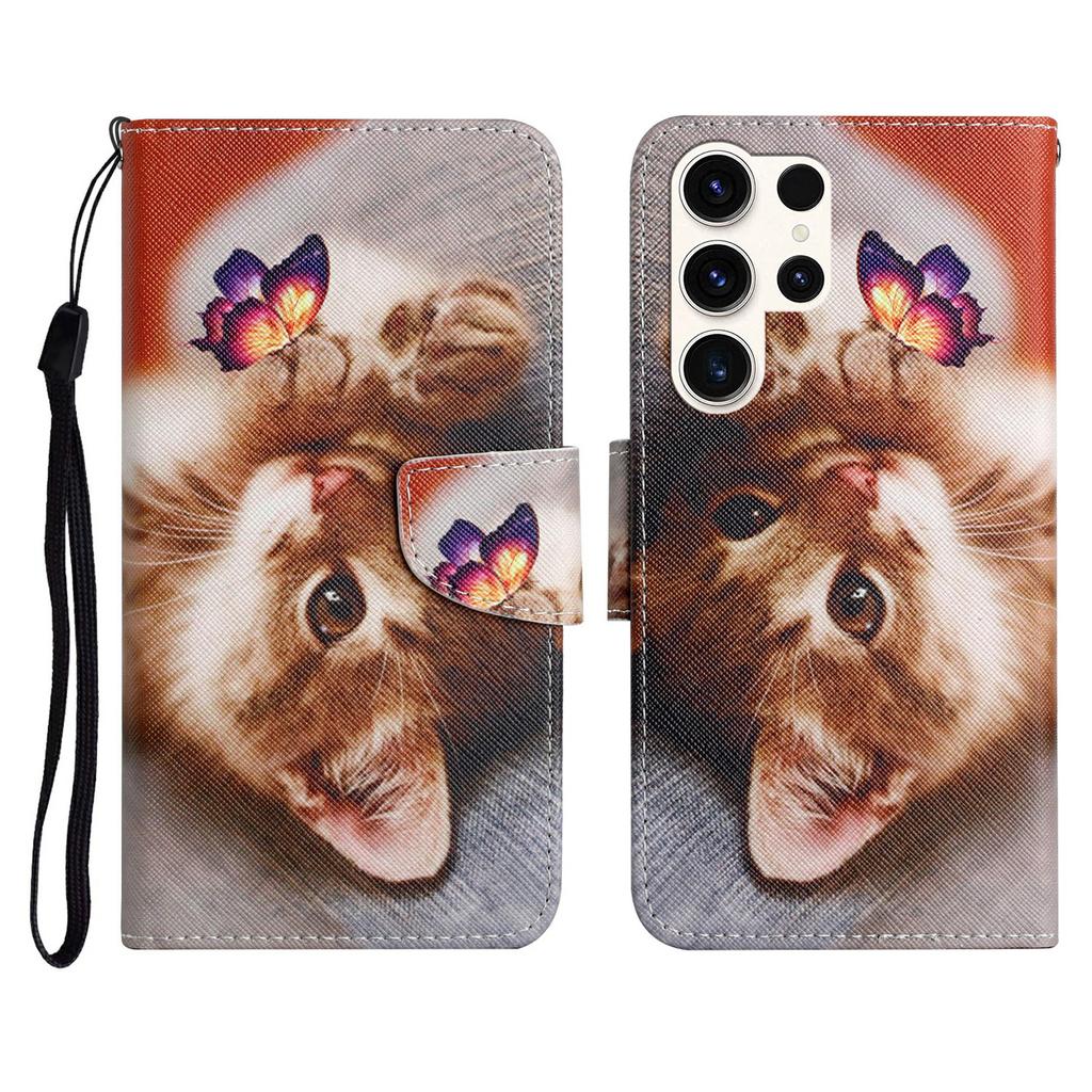 For Samsung Galaxy S25 Ultra Case Pattern Printing Protective Leather Folio Phone Cover