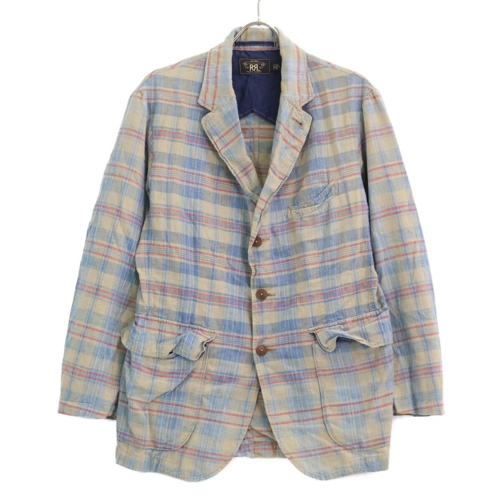 RRL Multicolor Cotton Madras Check Sport Coat Coat M Blue Multicolor CheckUsed
