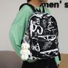 Nouveau Sac à Dos Scolaire Couple Lettres Graffiti Mode Loisirs Voyage Multifonctionnel