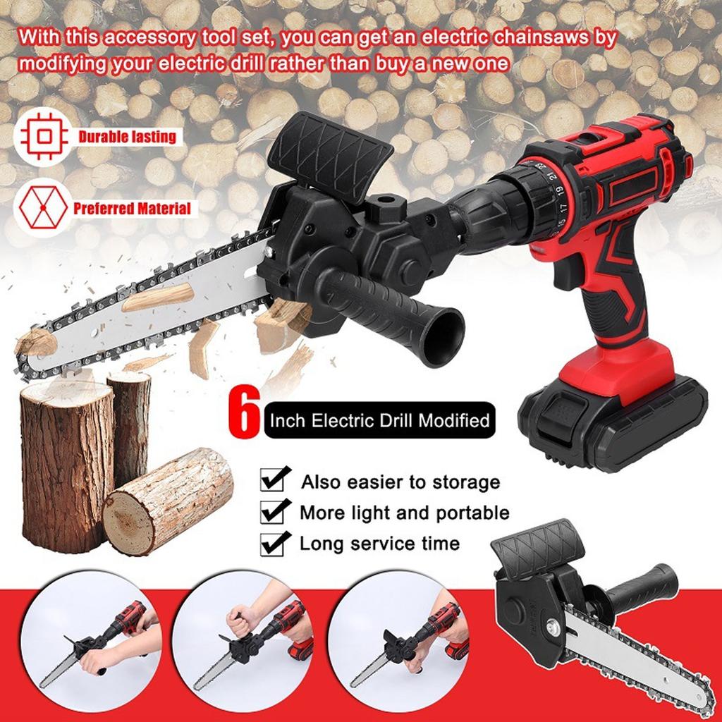 Saw Conversion Head Adapter Stainless Steel Plastic Handle Easy Assembly Electric Drill to Saw Adapter for