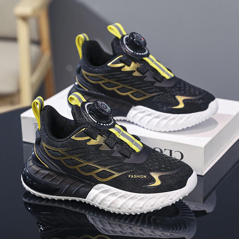 Classmates Spring and Autumn 2025 Mesh Guochao Rotating Buckle Breathable Basketball Shoes Middle and Older Children's Fashion Running Sneakers