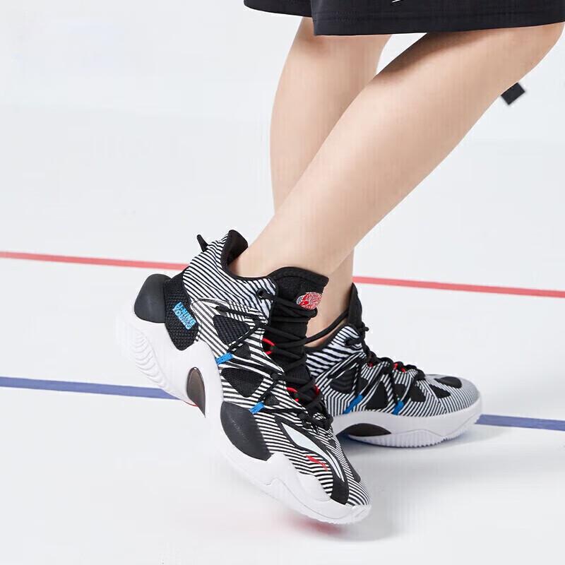 Li Ning Youth Air Strike Low Comfortable Non-Slip Wear-Resistant Breathable Lightweight Rebound Mid-Top Basketball Shoes YKBR036-43