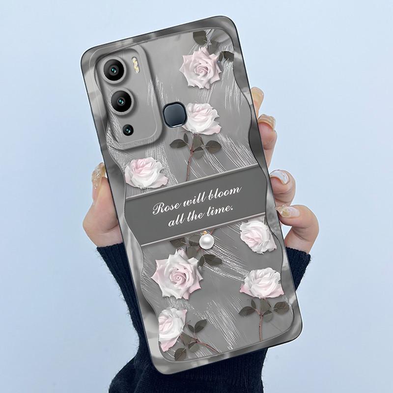Case for Infinix Hot 12i Hot 12 Play Back Cover Butterfly Flower Soft Silicone Cases for Infinix Hot12i 12Play Hot12 Phone Funda