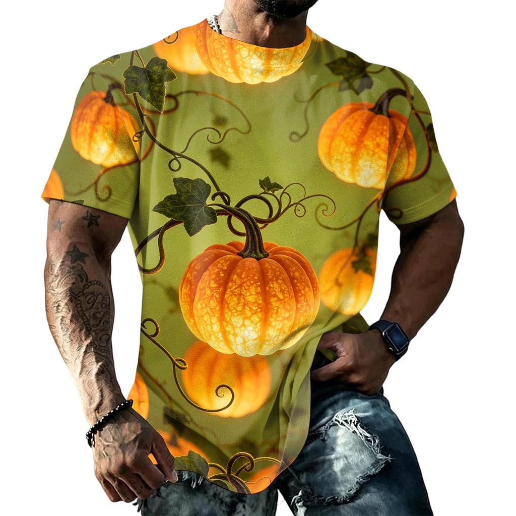 Unisex Loose Fit Casual Short Sleeve T-Shirt Halloween Themed Graphic Print Top Comfortable Everyday Wear