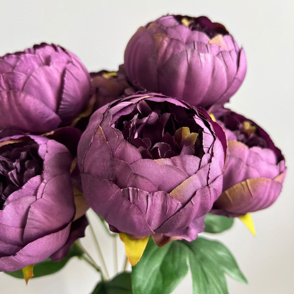 Artificial Peony Silk Flowers Bouquet Fake Flowers Arrangement Vintage Wedding Decoration Home Decor 1 Bunch 7 Head