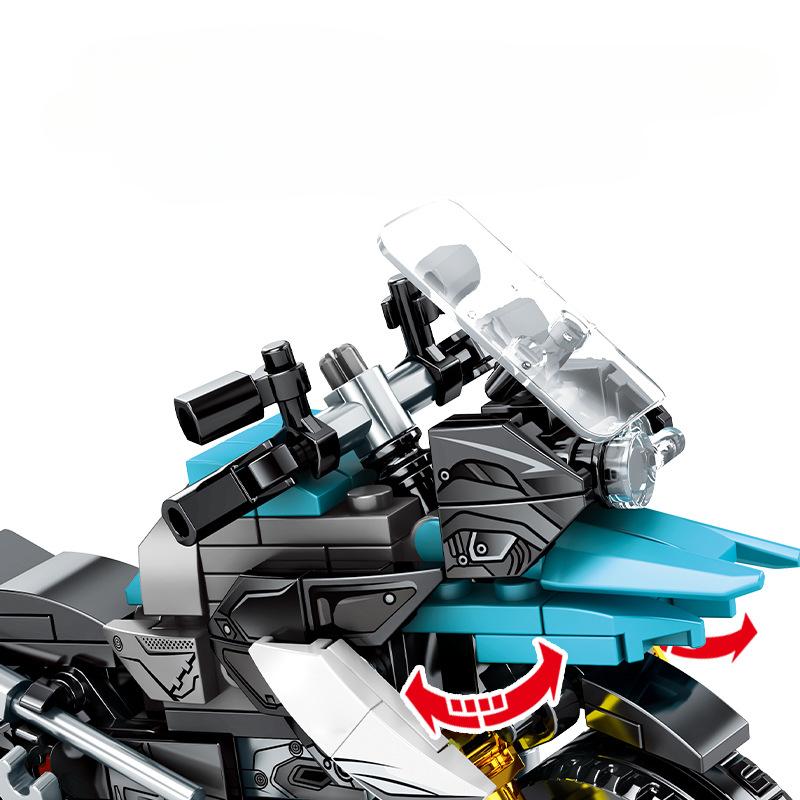 255 szt. Seria Nauka i Technologia Mechaniczny Motocykl Motocykl Samochód Wyścigowy Klocki Zabawka Prezent dla Dzieci Bez Pudełka