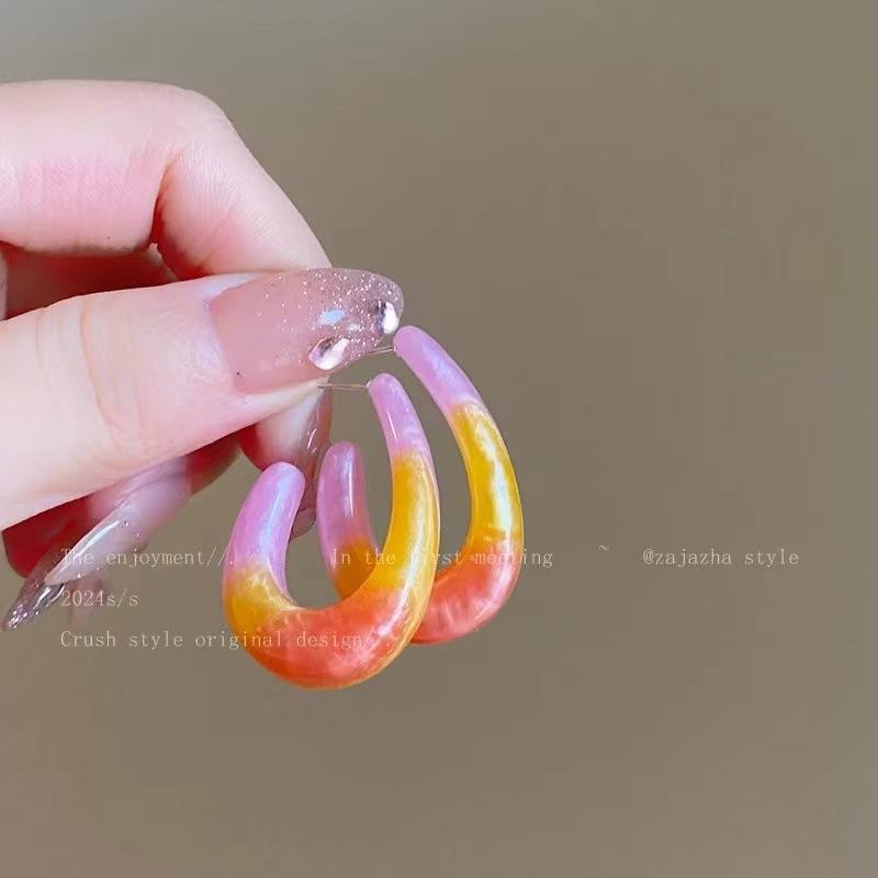Color Dopamine Earrings, Sweet Super Fairy Temperament, Simple Personality and High Value Niche Earrings