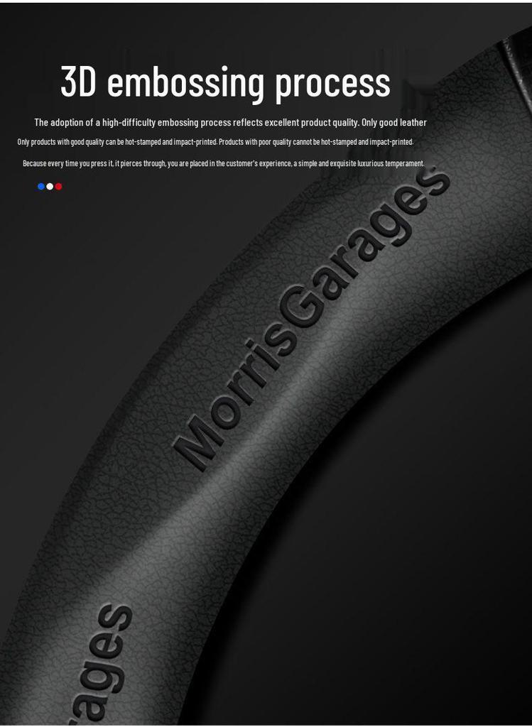 Premium Leather Steering Wheel Cover for MG MG6, HS, MG5, MG3, ZS, and Roewe