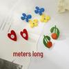925 Silver Heart & Daisy Earrings - Fun Design with Drip Oil Paint, Flower Studs & Dangle Clips