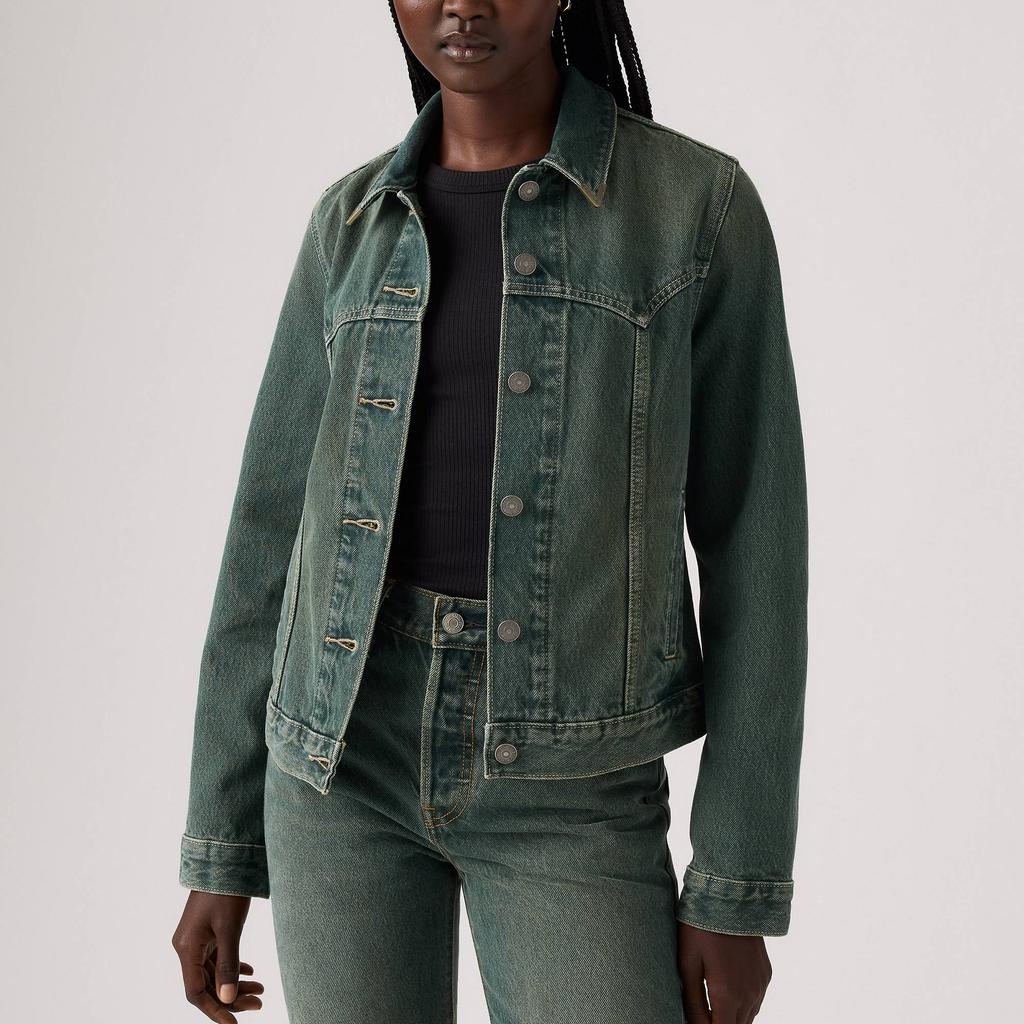 Levis Simple Versatile Casual Comfortable Single Button Long Sleeve Denim Jacket Women Jackets 004H4-0000