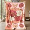 Elegant Rose Butterfly Marble Theme Blanket Lightweight Warm Flannel Blanket Decorative Throw Blanket for Home Decoration
