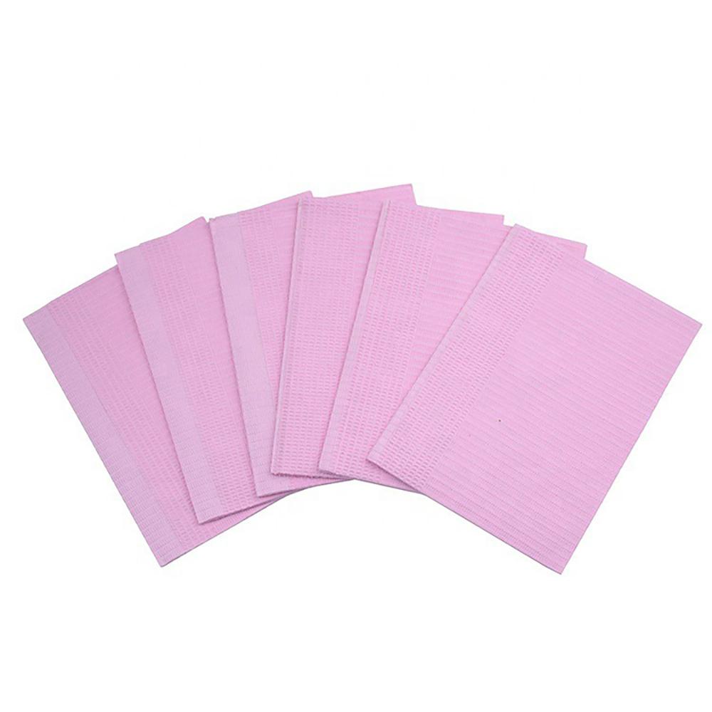 PIORPOY Dental Clean Bib Pad Disposable Bibs Table Covers Clean Patient Dental Napkins Tattoo Accessorie Dropship 125Pcs/Pack розовый