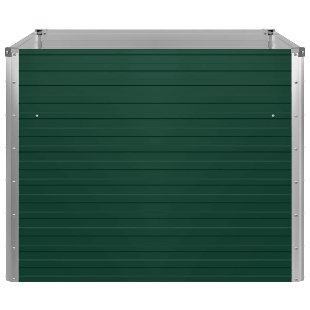 Raised Garden Bed 100 X 100 X 77 Cm Galvanized Steel Green