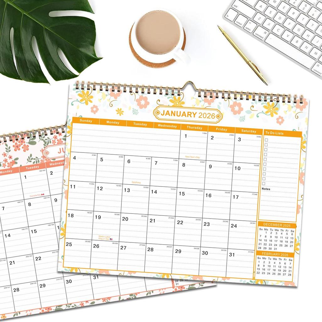 2026 English Minimalist Wall Calendar - Wall-Mounted Design
