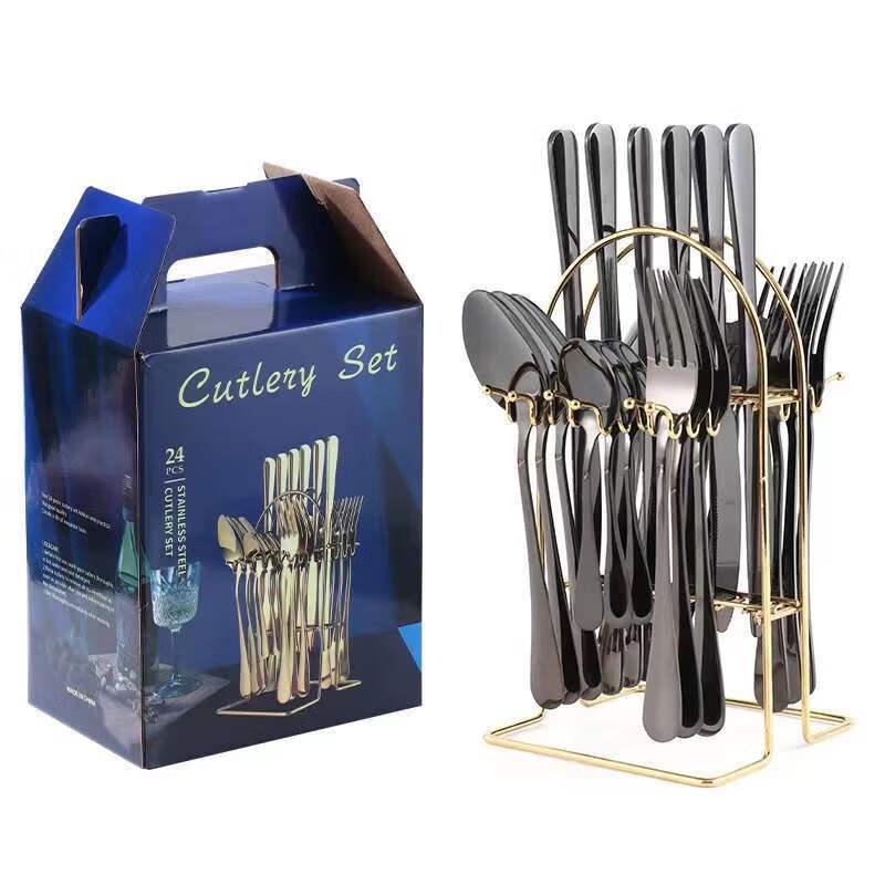 ZISIZ 24-Piece Stainless Steel Cutlery Set