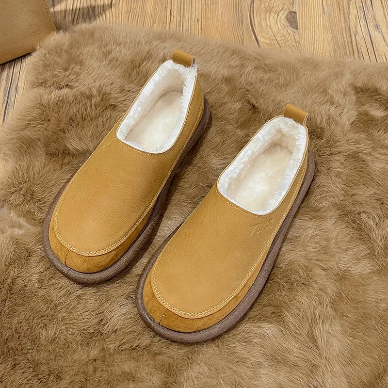 Winter Women's Cotton Shoes Fashion Round Toe Walking Shoes for Women High Quality Comfortable Casual Sneakers Women Plush Flats