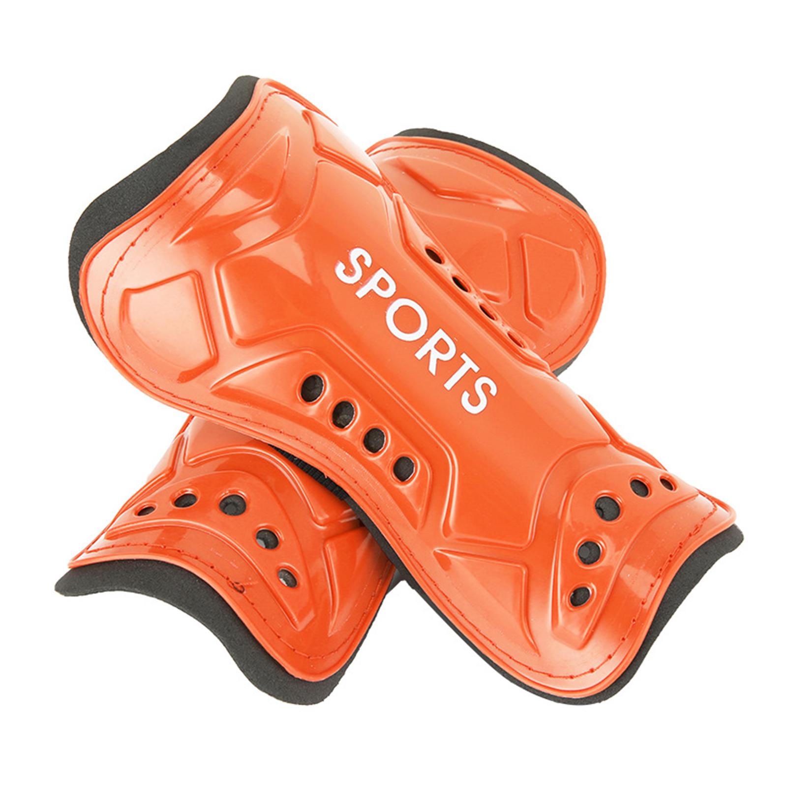 

1 Pair Soccer Shin Guard Teens Breathable Shockproof Soccer Sports Shin Pad Adjustable Football Leg Protective Guards помаранчевий