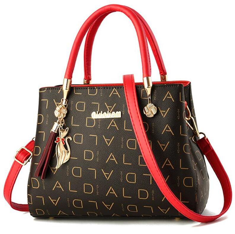 

Искусственная кожа женские сумки роскошные плечевые сумки через плечо для женщин большой емкости с буквенным принтом дикие женские сумки 28x13.5x21cm