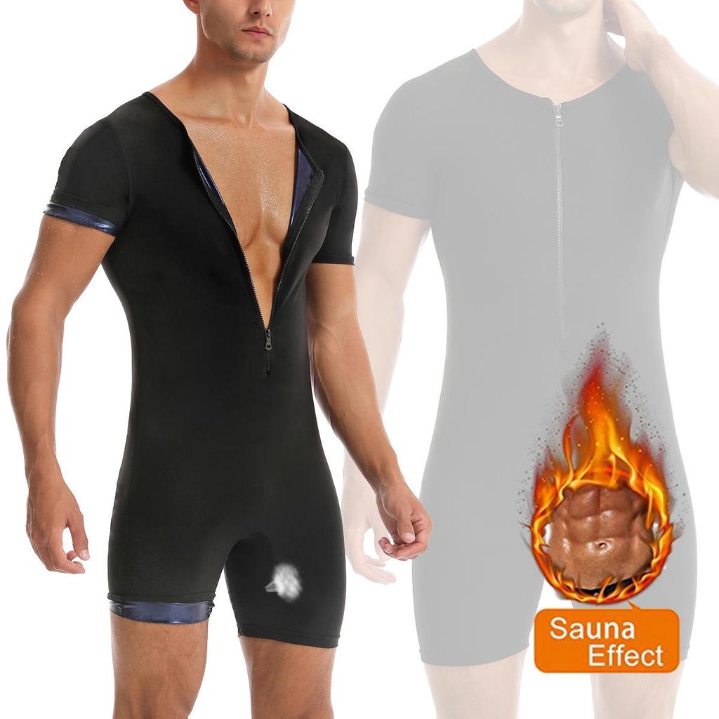 Heren Europees-Amerikaanse Fitness Sauna Bodysuit – Hoge Zweet Body Shaping Pak