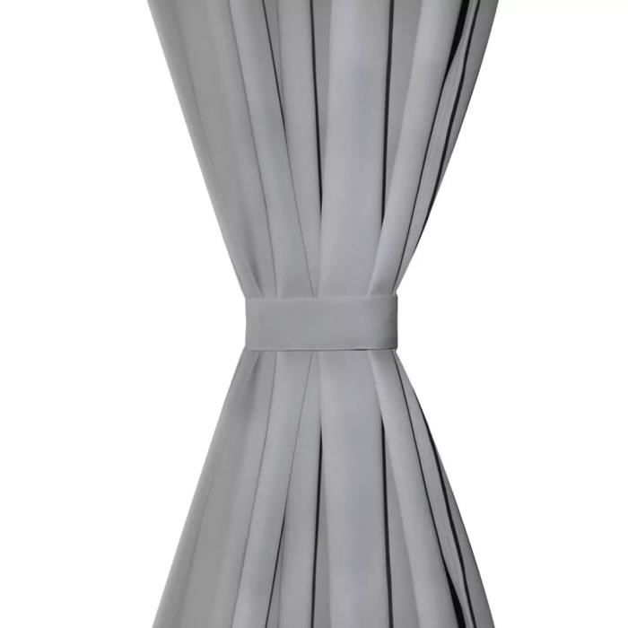 VidaXL Rideau occultant avec boucles 2 pcs 140 x 175 cm Gris