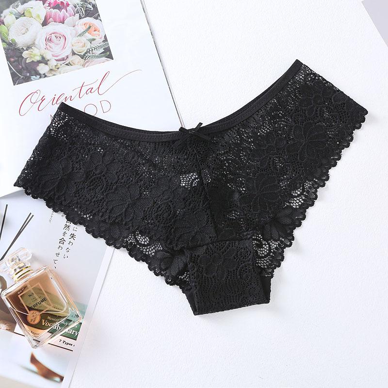 Sexy Lace Transparent Underwear for Women Low Waist Seamless Panties Hollow Out Plus Size Women's Underwear