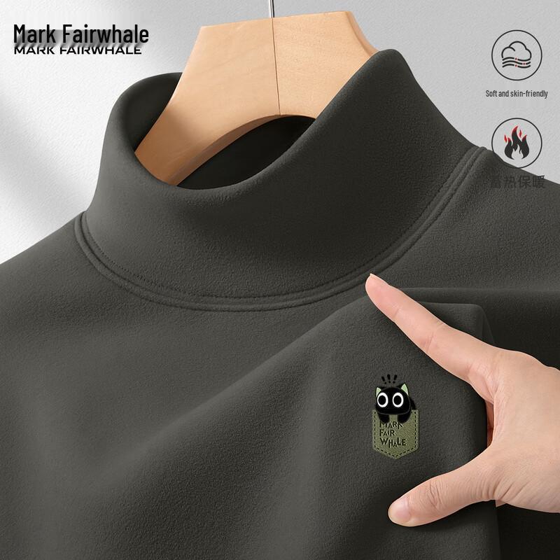 Mark Fairwhale Men s Thermal Half-High Neck Long Sleeve T-Shirt L