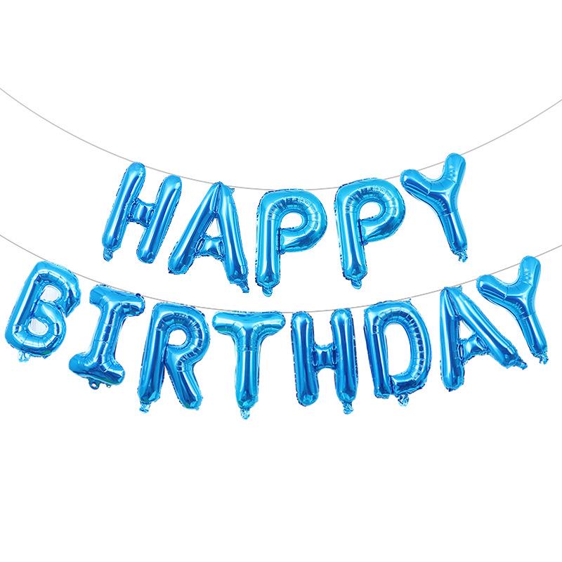 16-Inch Happy Birthday Balloon Backdrop: Aluminum Foil Letter Balloons Set