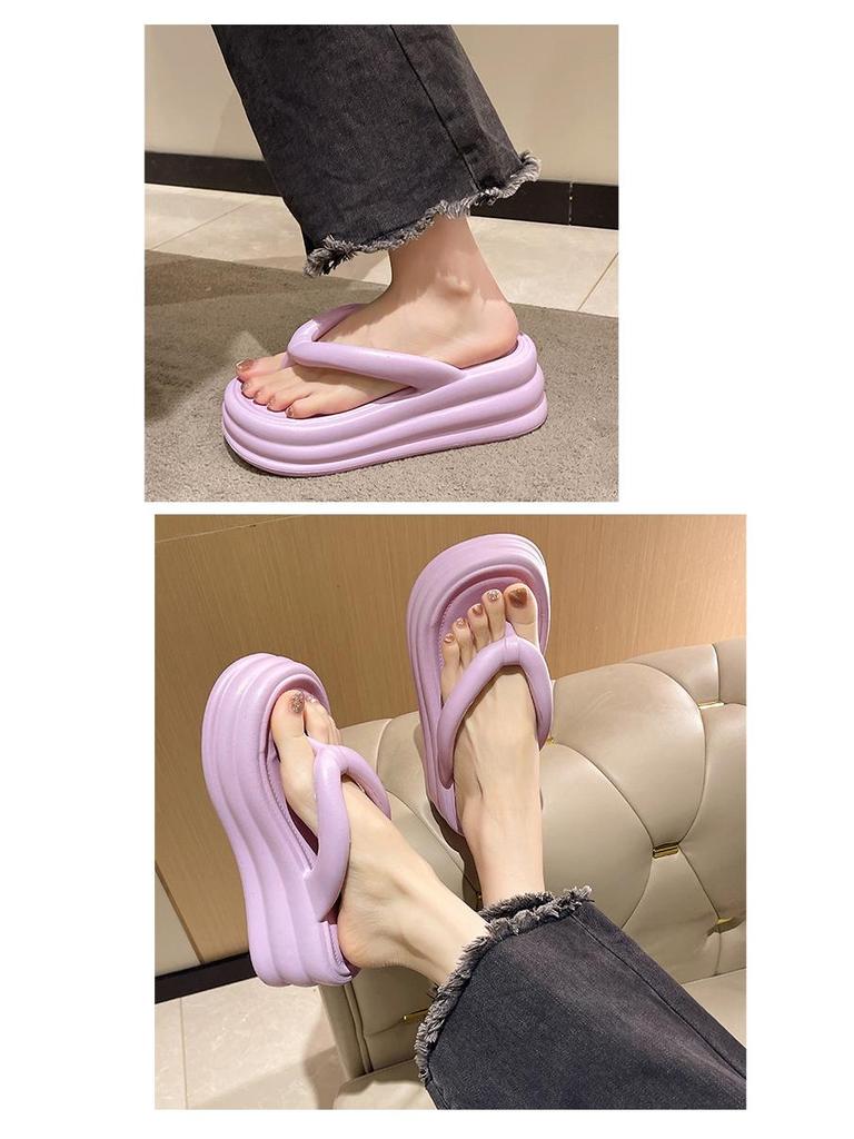 Women's EVA Odor-Resistant Non-Slip Thick-Soled Flip-Flops for Summer Beach