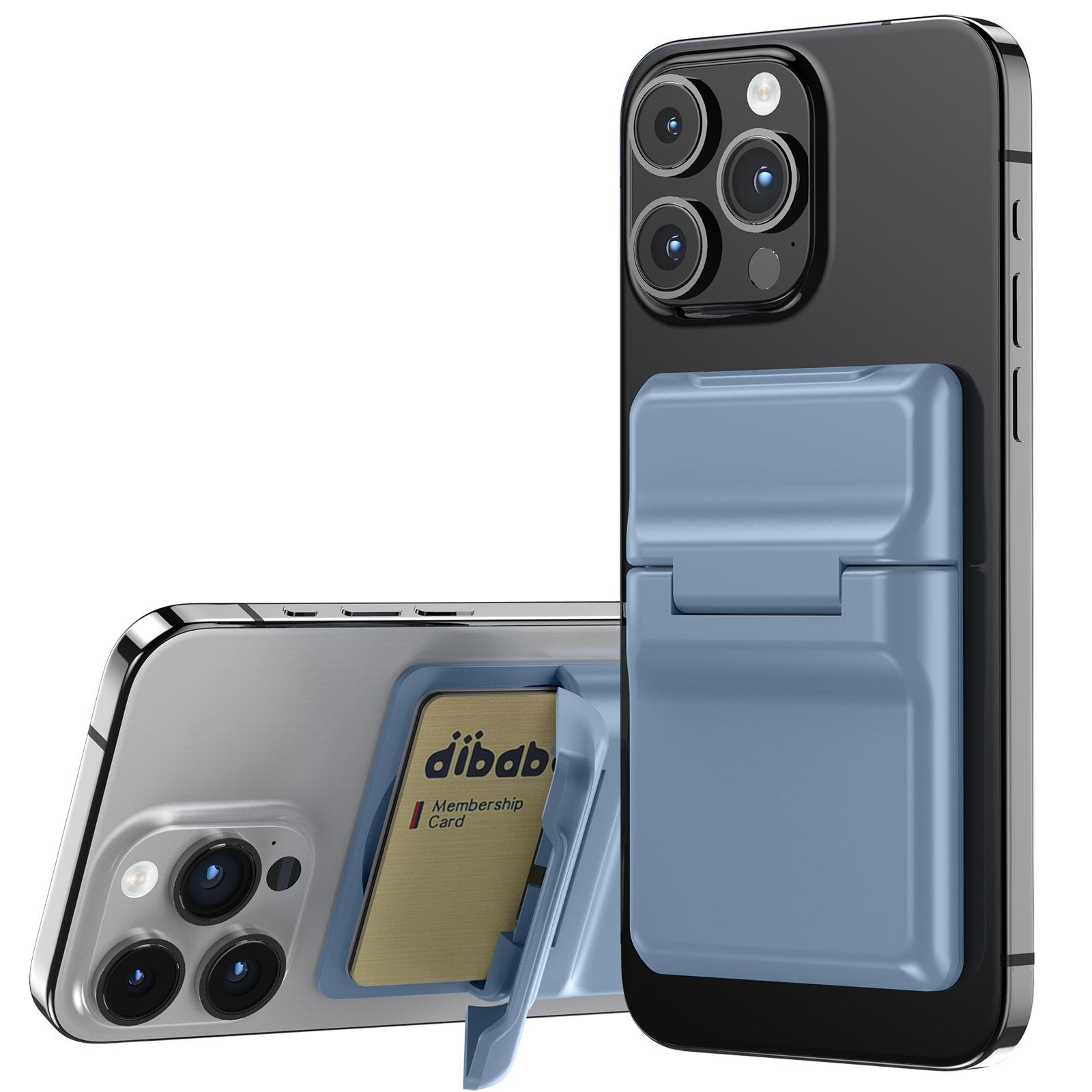 Universal Magnetic Phone Card Holder with Stand,Wallet Case Kickstand for iPhone Samsung фиолетовый