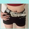 Fashionable Y2k Inspired Wide Waist Belt With Sparkling Rhinestones For Chic Looks
