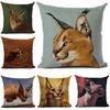 Caracal Kat Kussenhoes Grappige Dieren Meme Grote Floppa Bank Decor Kussens Huisdecoratie Woonkamer Kussensloop
