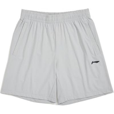 Li Ning Fitness Series Solid Color Mid-Rise Comfortable Moisture-Wicking Straight-Leg Sports Shorts Men Shorts Misty-Gray AKYU353-7