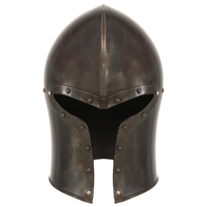 VidaXL Antique Medieval Knight Helmet for LARP Silver Steel