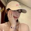 Korean Dopamine Bow Embroidery Baseball Cap Adjustable Washed Denim Snapback Hats For Women Girl  Cute  Top Sun Hat Female Caps