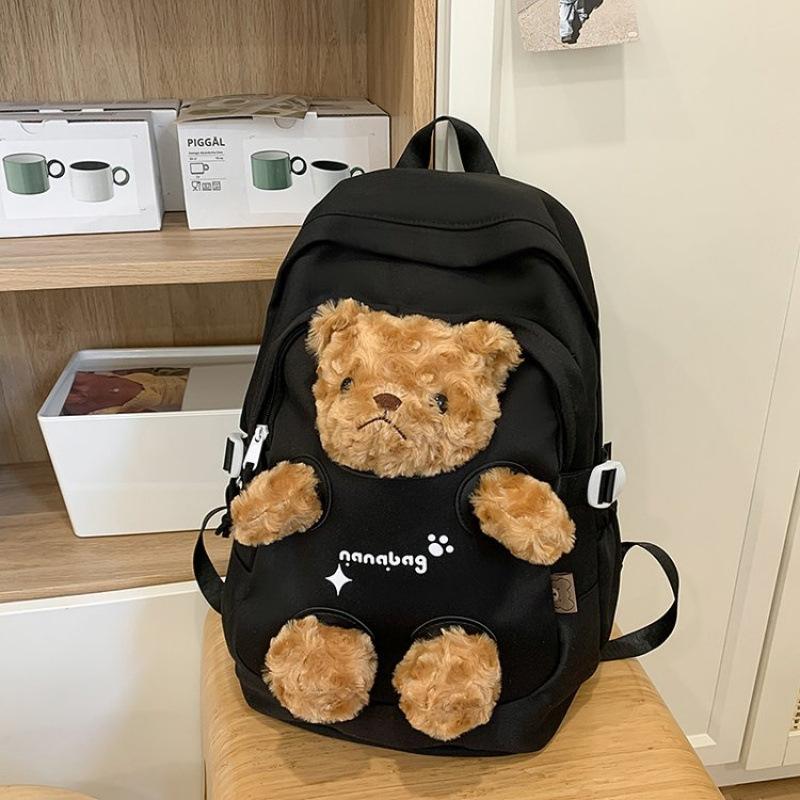 Schoolbag Cute Bear Schoolbag Female Junior High School Girl College Student 11 New Backpack Ins Niche Mori Versatile Backpack